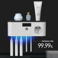 Porte-brosse à dents UV avec distributeur de dentifrice