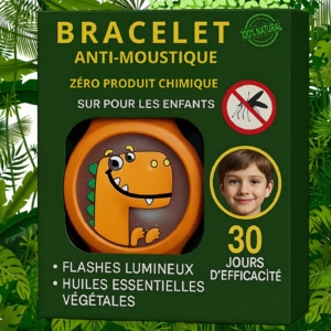 Bracelet Anti Moustique pour enfant + Flash Lumineux - MoustiKid™