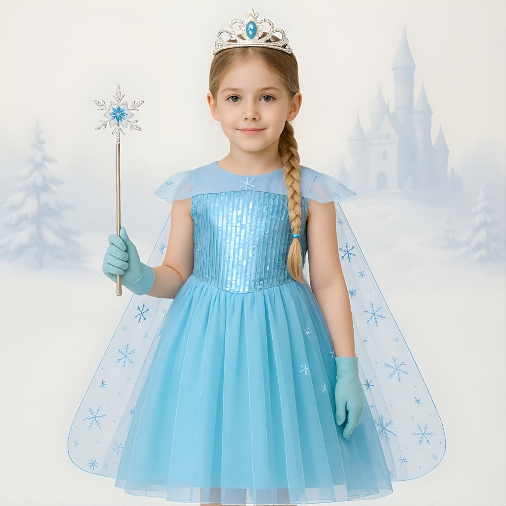 Robe la Reine des Neiges princesse Elsa pour Fille (2-9ans)
